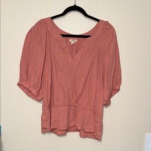 ana Women's Short Sleeve Top - peach‎ extra large